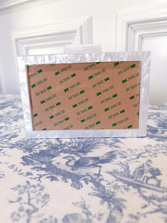 Self Finishing Acrylic Box Clutch- White