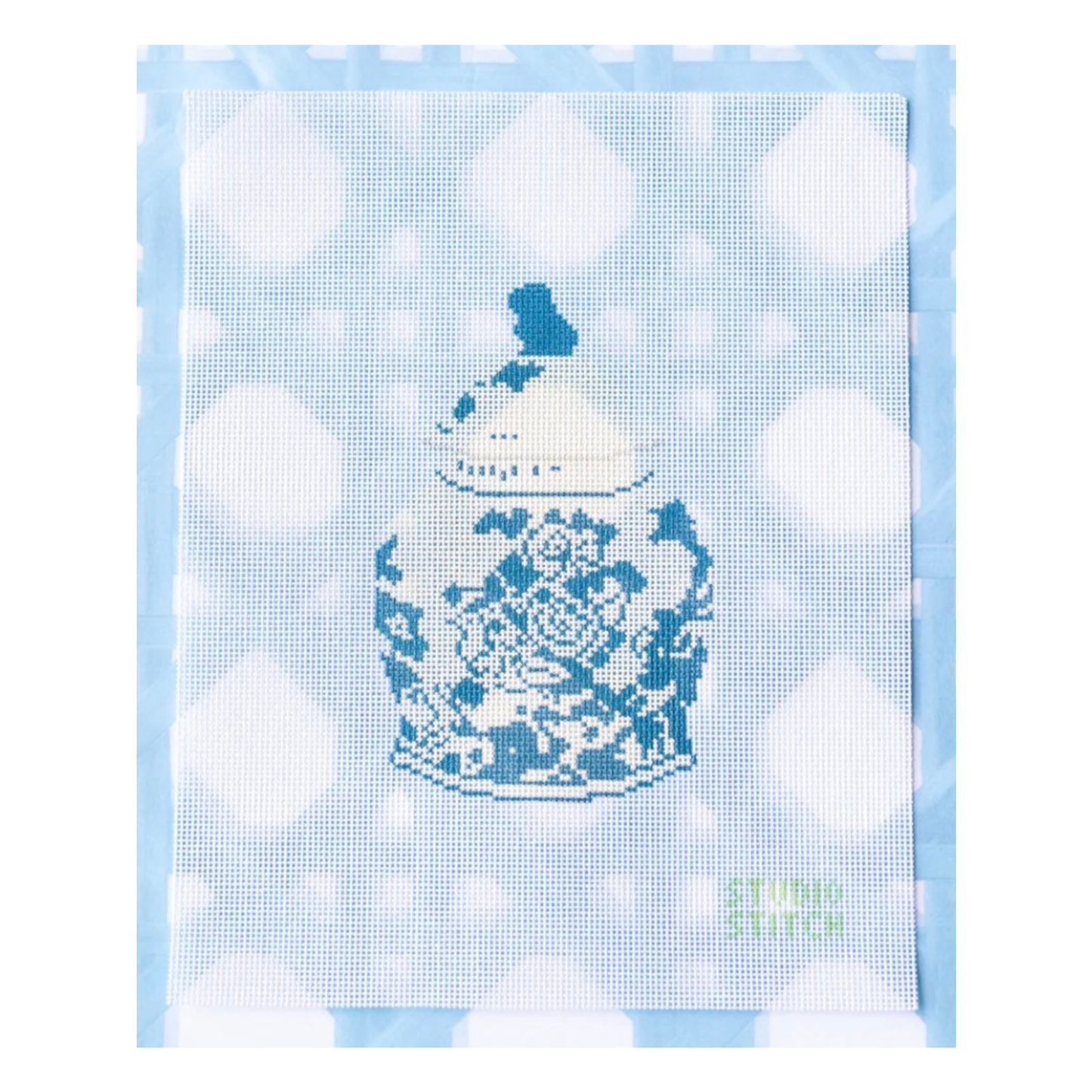 Blue and White Ginger Jar - The Studio Stitch