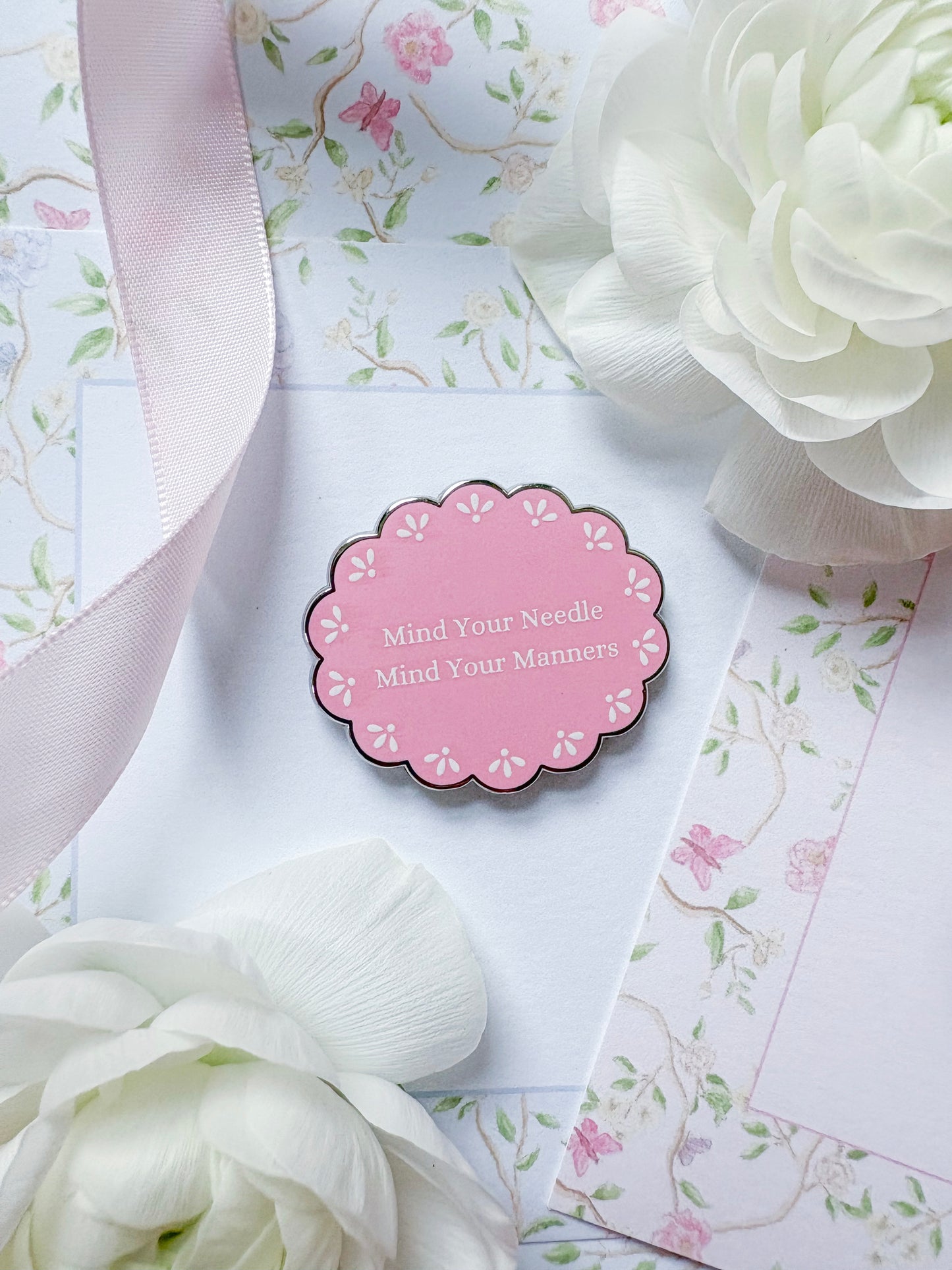 Mind Your Needle, Mind Your Manners Needleminder- Rose Pink