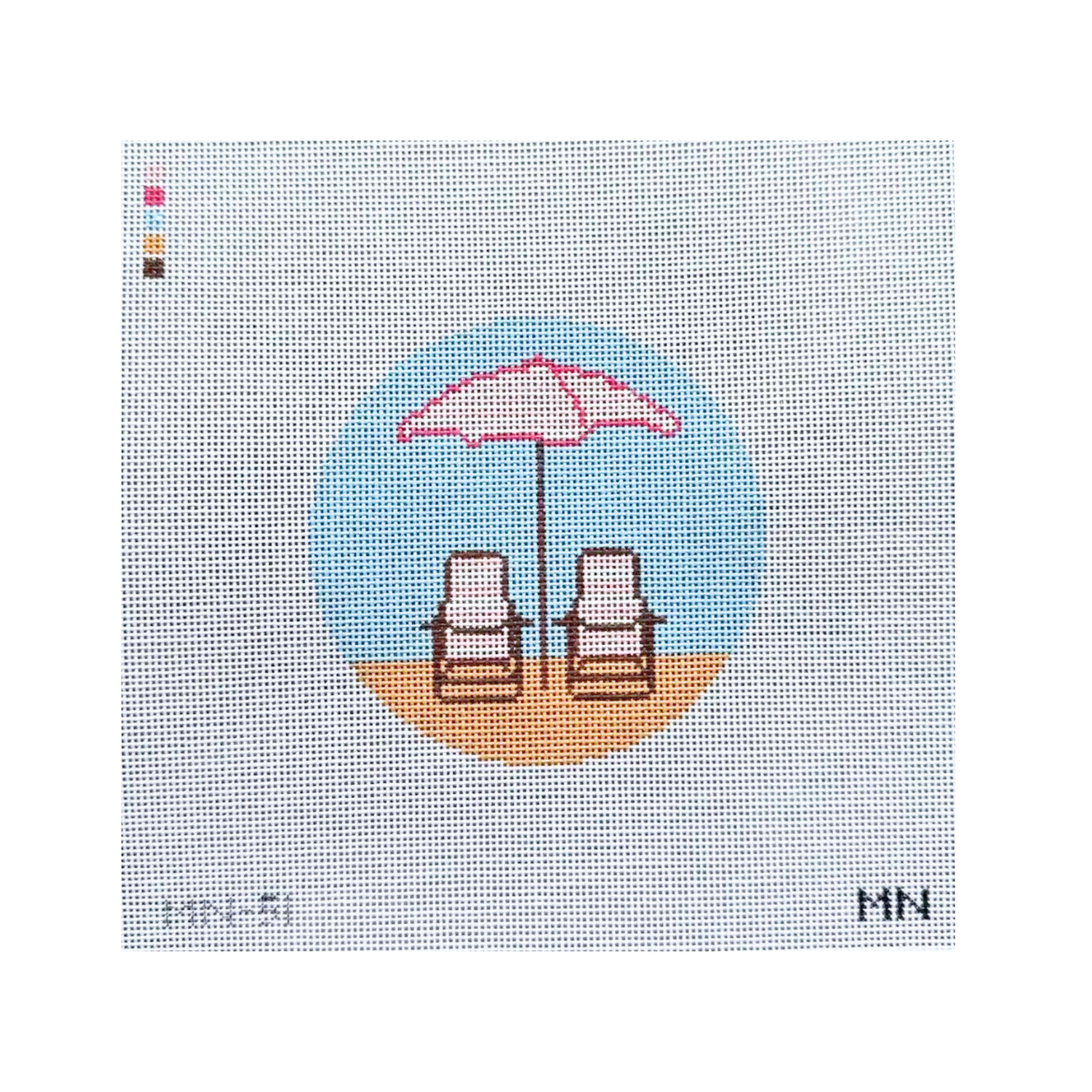 Pink Striped Beach Chairs - Magnolia Needlepoint