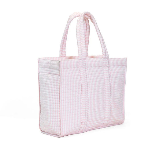 Light Pink Pimlico Stripe Quilted Tote