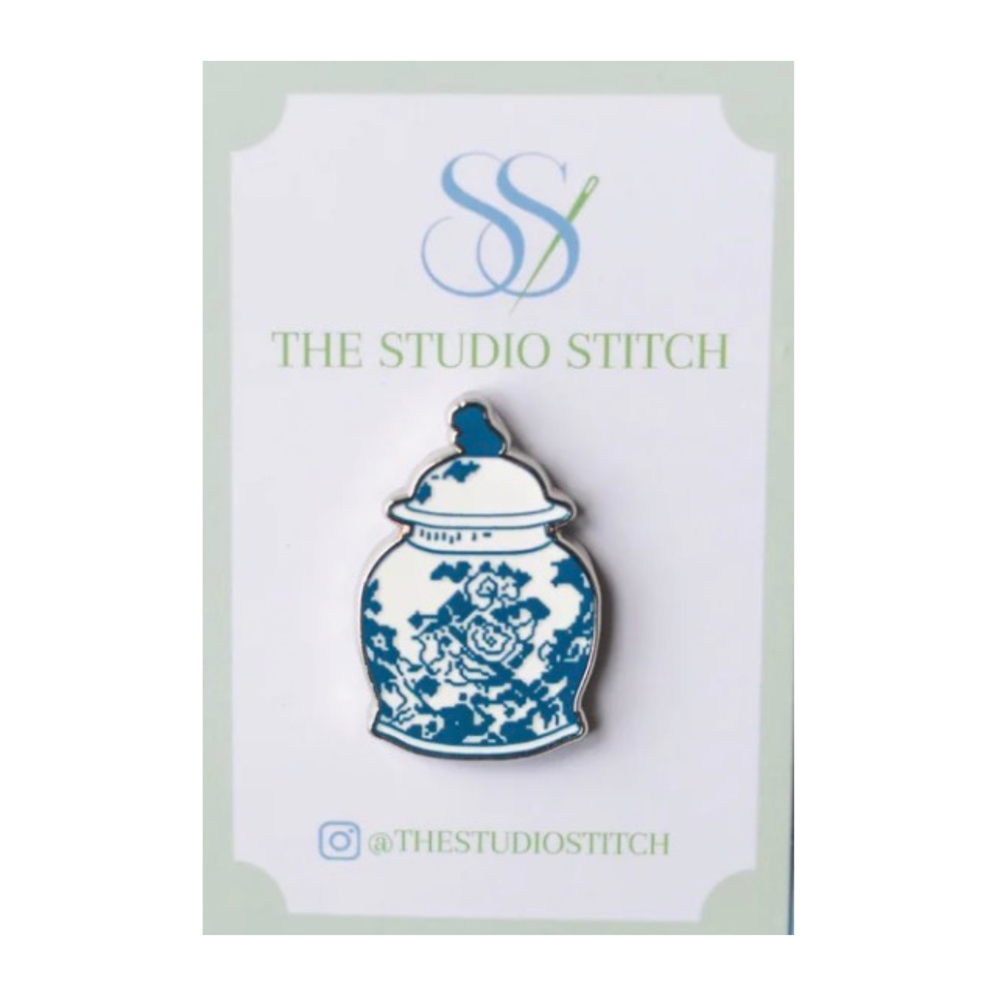 Blue and White Ginger Jar Needle Minder