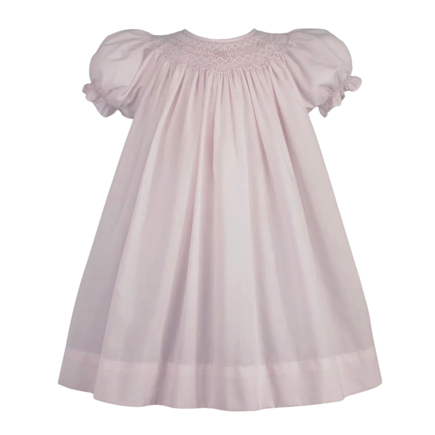 Newborn Bishop Smocked Dress with Pearls with Bonnet