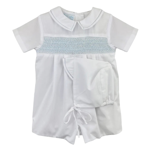 Boys Diamond Smocked Romper