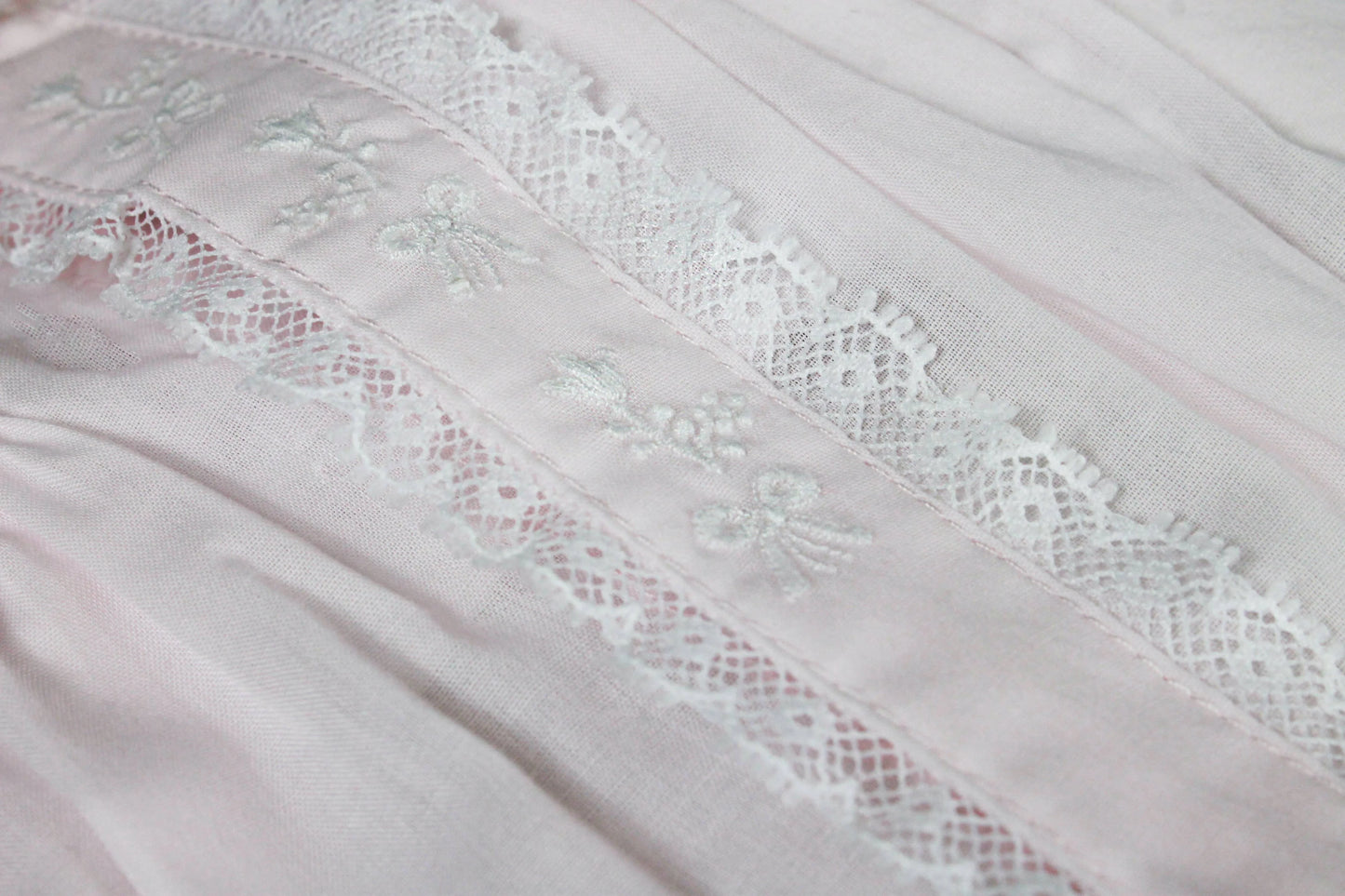 Newborn Heirloom Lace Hand Embroidered Bag
