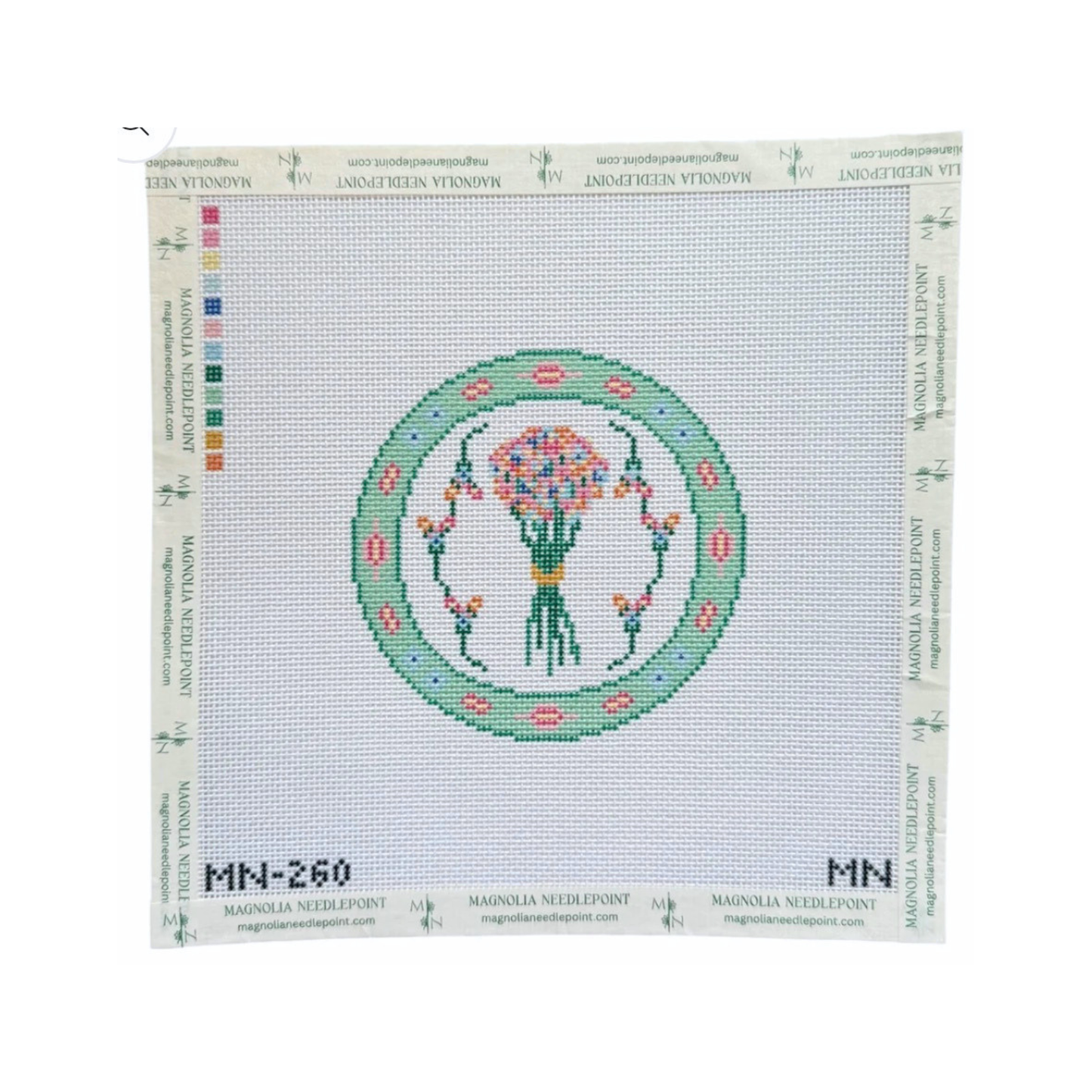 Fresh Cut Blooms Plate - Magnolia Needlepoint